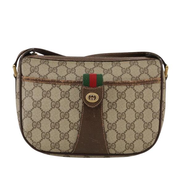 GUCCI GG Supreme Web Sherry Line Shoulder Bag Pvc Beige 89 02 032 - Picture 2 of 16